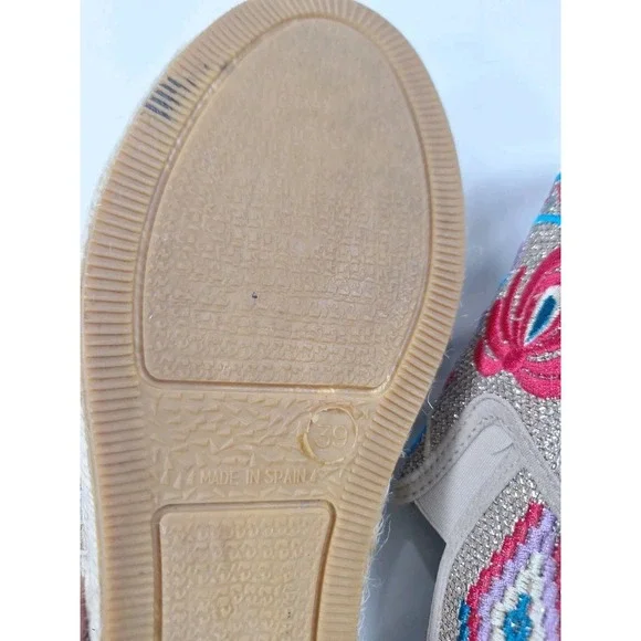 Johnny Was Floral Embroidered Platform Espadrilles‎ Shoes Size EU 39 US 8.5 - Picture 7 of 7